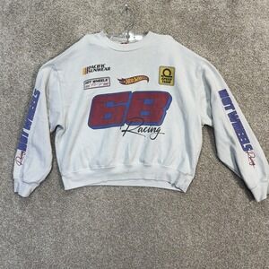 Hot Wheels Racing Graphic Sweatshirt Women's XS White Crew Neck Long Sleeve